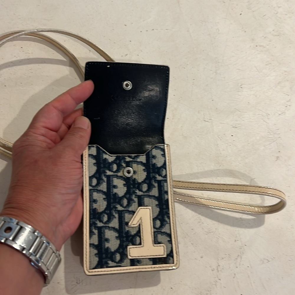 Dior Blue and Cream Crossbody Pouch - Picture 2 of 4